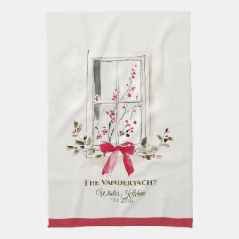 Watercolor Window & Berry Personalized Theedoek