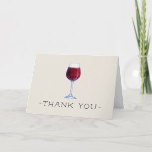 Watercolor Wine Thank You Cards Personalized Bedankkaart