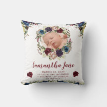 Watercolor Winter Bloemen Krans Baby Foto