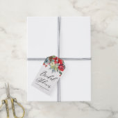 Watercolor Winter Bloemen Slag Bruiloft Cadeaulabel (Met Touw)
