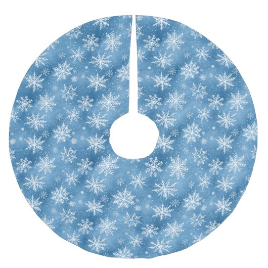 Watercolor Winter Blue Snowflake Kerstboom Rok (Voorkant)