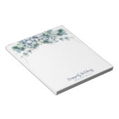 Watercolor Winter Boho Floral Personalized Notitieblok (Schuin)