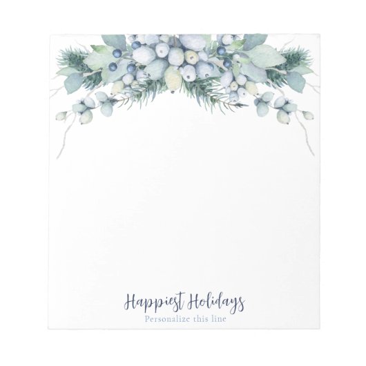 Watercolor Winter Boho Floral Personalized Notitieblok (Voorkant)
