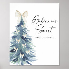 Watercolor winter boom baby's zijn zoete poster
