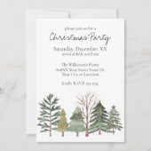 Watercolor Winter Bos Simpele Bomen Kaart (Voorkant)