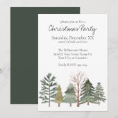 Watercolor Winter Bos Simpele Bomen Kaart (Voorkant / Achterkant)