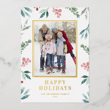 Watercolor Winter Botanische Frame Foto