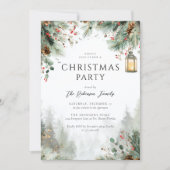 Watercolor Winter Christmas Party Greenery Kaart (Voorkant)