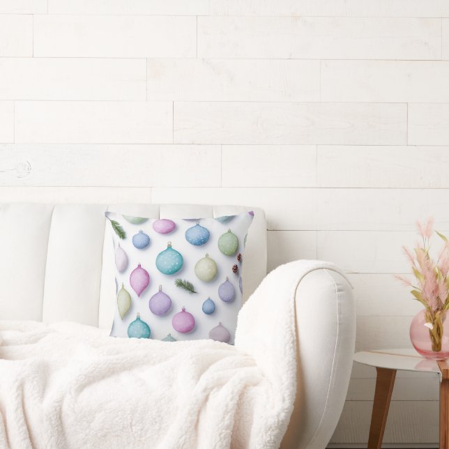 Watercolor Winter Christmas Pillow – Cozy Holiday  Kussen (Bank)