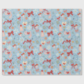 Watercolor Winter Christmas  Wrapping Paper Roll Cadeaupapier (Vlak)