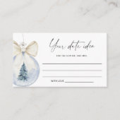Watercolor winter Date-avend-ideeën \ Date-jar Informatiekaartje (Voorkant)