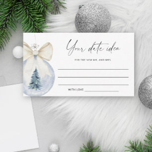 Watercolor winter Date night ideeën \ Date jar Informatiekaartje