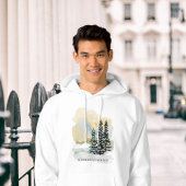 Watercolor Winter Forest Hoodie | Unisex Evergreen