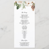 Watercolor Winter Groen Dennenboom & Witte Bloemen Menu (Achterkant)