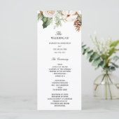 Watercolor Winter Groen Dennenboom & Witte Bloemen Menu (Staand voorkant)
