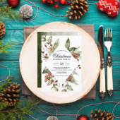 Watercolor Winter Groene Dennenboom & Denneappel Kaart