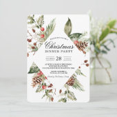 Watercolor Winter Groene Dennenboom  & Dennenappel Kaart (Staand voorkant)