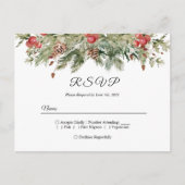 Watercolor Winter Groene Dennenboom & Dennenappel Uitnodiging Briefkaart (Voorkant)