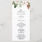 Watercolor Winter Groene Dennenboom & Witte Bloeme Menu (Voorkant)