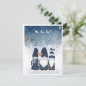 Watercolor Winter Kabouters Schattig Feestdagenkaart (Staand voorkant)