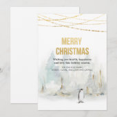 Watercolor Winter Kerst Groetekaart (Voorkant / Achterkant)