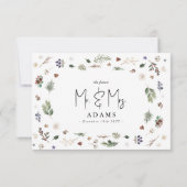 Watercolor Winter Kerstblad Bruiloft  RSVP Kaartje (Achterkant)