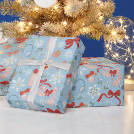 Watercolor Winter Kerstcadeaupapier Rol Cadeaupapier