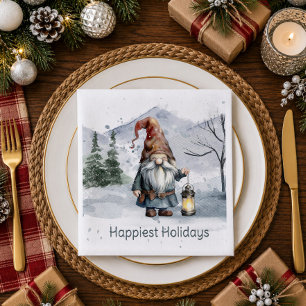 Watercolor Winter Kerstkabouter Servet
