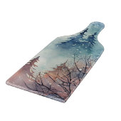 Watercolor Winter Kunst Snijplank (Hoek)