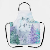 Watercolor Winter Landscape Happy Holidays Schort (Voorkant)