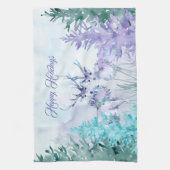 Watercolor Winter Landscape Happy Holidays Theedoek (Verticaal)