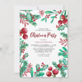 Watercolor Winter Loof Kerstfeest Kaart (Voorkant)