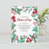 Watercolor Winter Loof Kerstfeest Kaart (Staand voorkant)