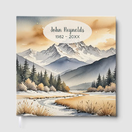 Watercolor Winter Mountain Scene Gastenboek