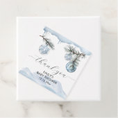 Watercolor Winter Mountain Snowflake Baby Shower  Bedankjes Labels (In situ)