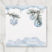 Watercolor Winter Mountain Snowflake Baby Shower  Bedankjes Labels (Achterkant)
