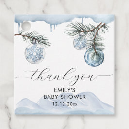 Watercolor Winter Mountain Snowflake Baby Shower  Bedankjes Labels