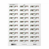 Watercolor winter Pinecones and Holly Etiket (Full Sheet)