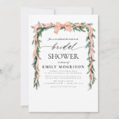 Watercolor Winter Red Bow QR Code Bridal Shower Kaart (Voorkant)