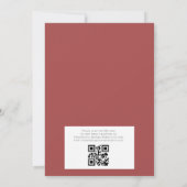 Watercolor Winter Red Bow QR Code Bridal Shower Kaart (Achterkant)