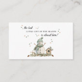 Watercolor Winter Sneeuwman Boeken voor Baby Informatiekaartje (Voorkant)