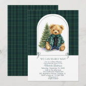 Watercolor Winter Teddy bear Christmas Baby Show Kaart (Voorkant / Achterkant)