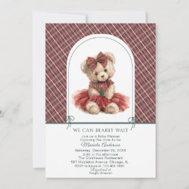Watercolor  Winter  Teddy bear Christmas Baby Show Kaart