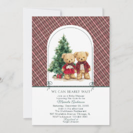 Watercolor  Winter  Teddy bear Christmas Baby Show Kaart