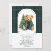 Watercolor  Winter  Teddy bear ChristmasInvitation Kaart (Voorkant)