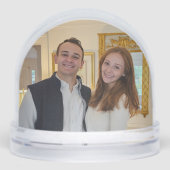 Watercolor Winter Trees Personalize Photo Sneeuwbol (Voorkant)