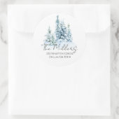 Watercolor Winter Woud Klassieke Ronde Sticker (Tas)