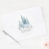 Watercolor Winter Woud Klassieke Ronde Sticker (Envelop)