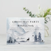 Watercolor Winterbergen Kerstfeest Kaart (Staand voorkant)