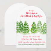 Watercolor Winterbomen PERSONALISEER Boog Kaart (Voorkant / Achterkant)